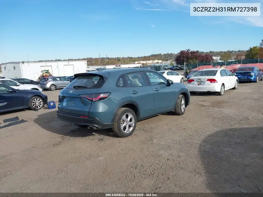 3CZRZ2H31RM727398 2024 Honda Hr-V Awd Lx