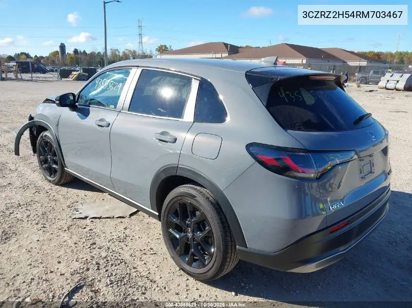 3CZRZ2H54RM703467 2024 Honda Hr-V Awd Sport/Awd Sport W/O Bsi