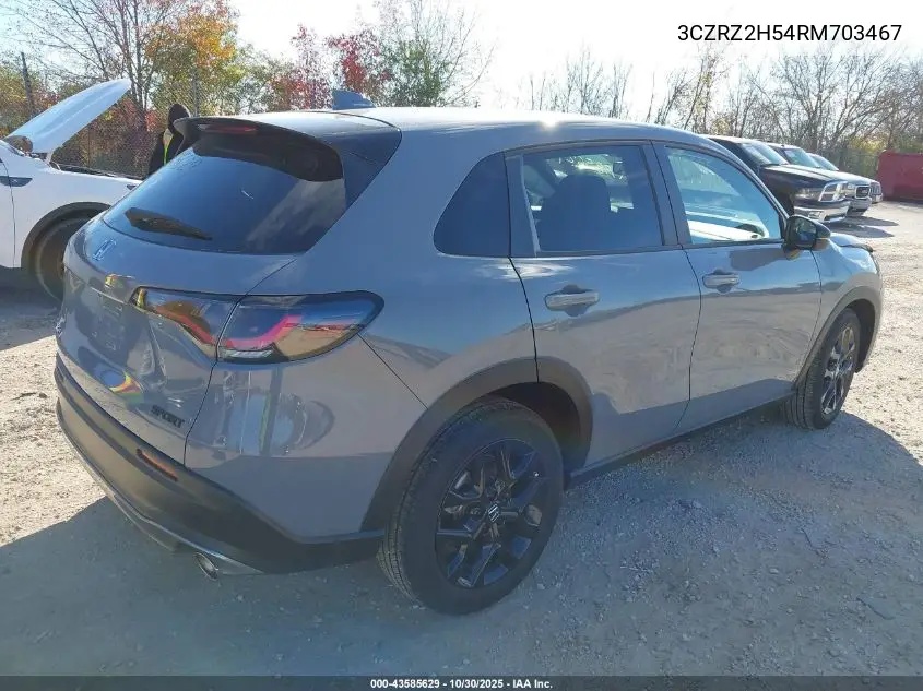 3CZRZ2H54RM703467 2024 Honda Hr-V Awd Sport/Awd Sport W/O Bsi
