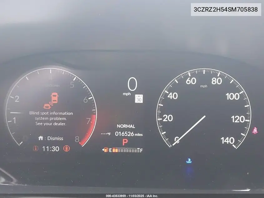 3CZRZ2H54SM705838 2025 Honda Hr-V Awd Sport