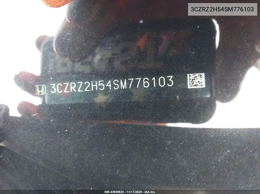 3CZRZ2H54SM776103 2025 Honda Hr-V Awd Sport