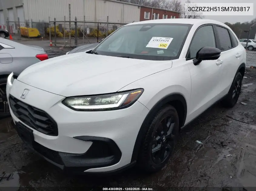 3CZRZ2H51SM783817 2025 Honda Hr-V Awd Sport