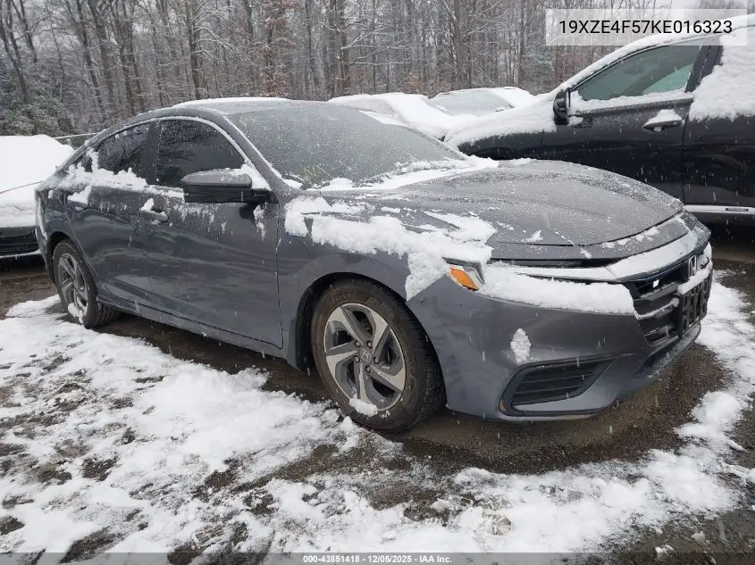 19XZE4F57KE016323 2019 Honda Insight Ex