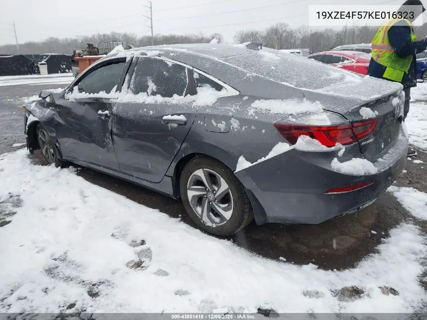 19XZE4F57KE016323 2019 Honda Insight Ex