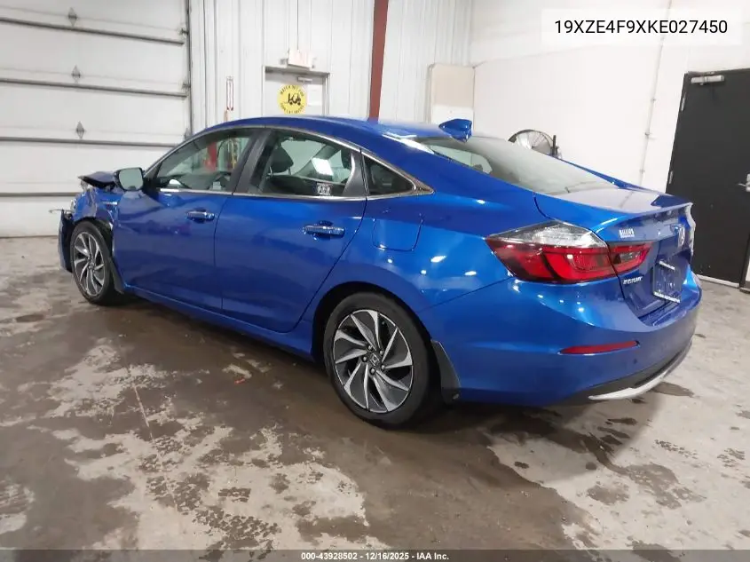 19XZE4F9XKE027450 2019 Honda Insight Touring