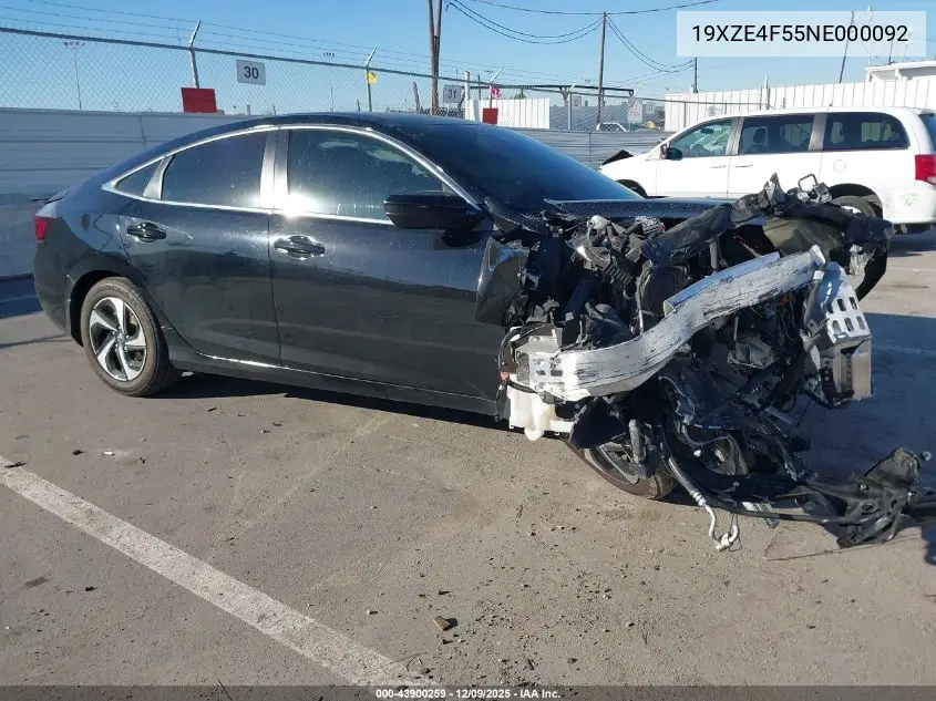 19XZE4F55NE000092 2022 Honda Insight Ex