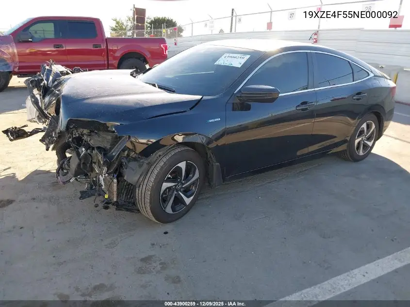 19XZE4F55NE000092 2022 Honda Insight Ex
