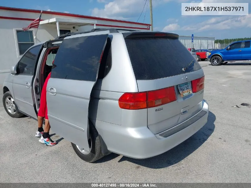 2001 Honda Odyssey Ex VIN: 2HKRL187X1H537971 Lot: 40127495