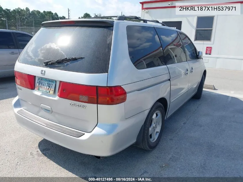 2001 Honda Odyssey Ex VIN: 2HKRL187X1H537971 Lot: 40127495