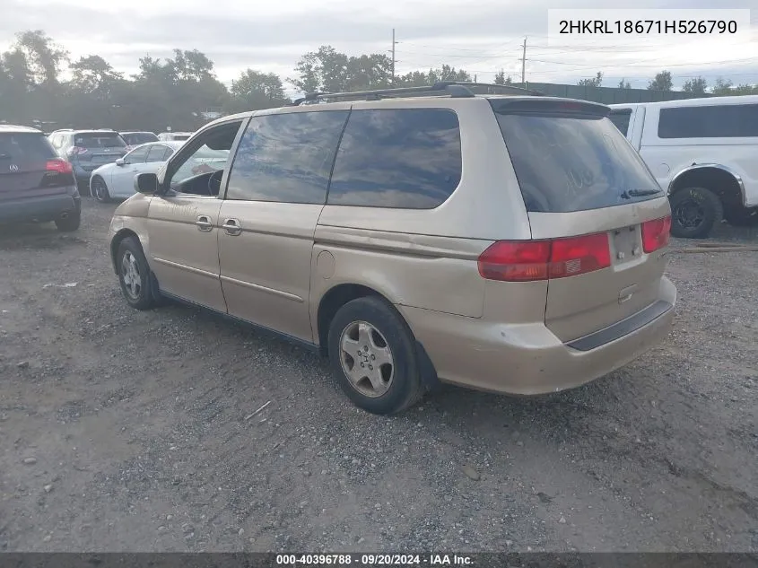 2001 Honda Odyssey Ex VIN: 2HKRL18671H526790 Lot: 40396788