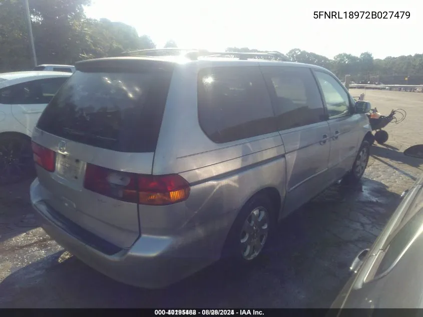 2002 Honda Odyssey Ex-L W/Leather VIN: 5FNRL18972B027479 Lot: 40195488