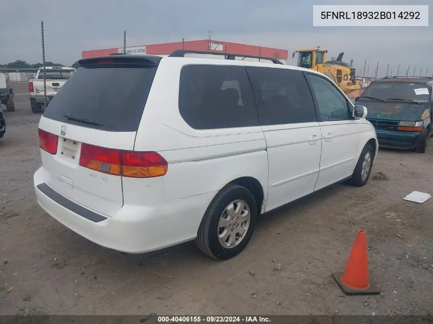 5FNRL18932B014292 2002 Honda Odyssey Exl