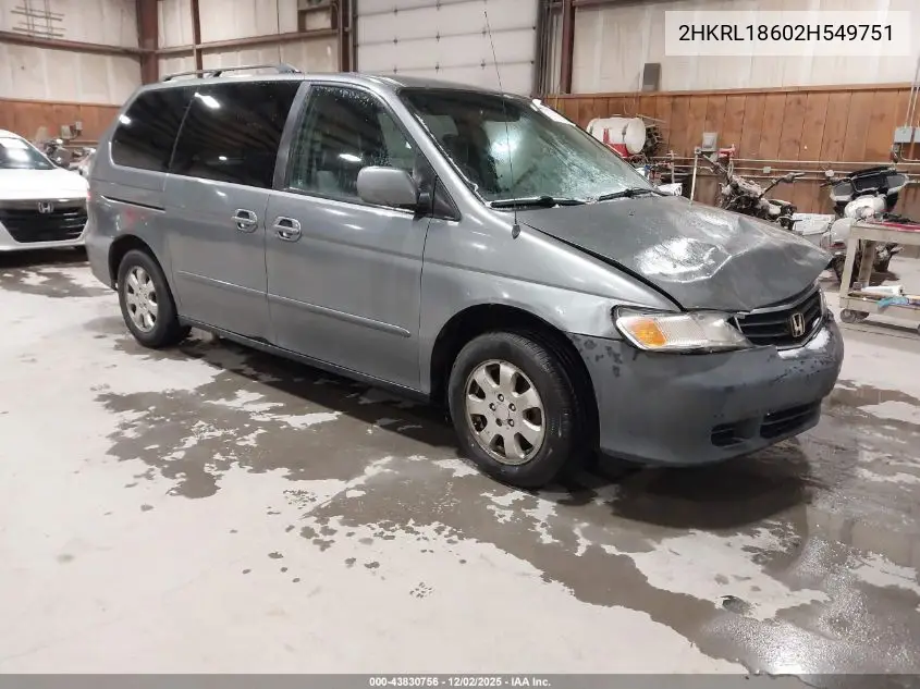 2HKRL18602H549751 2002 Honda Odyssey Ex