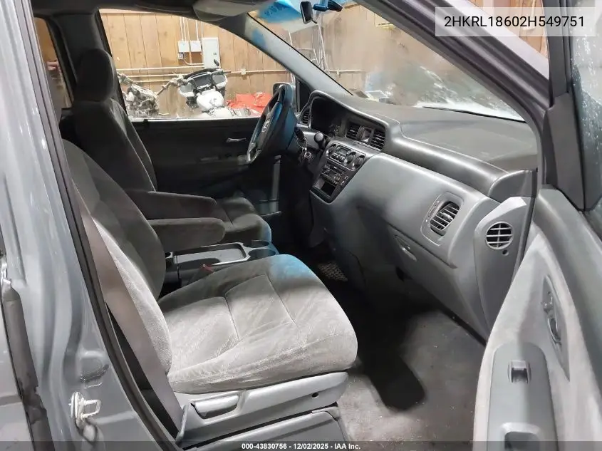 2HKRL18602H549751 2002 Honda Odyssey Ex