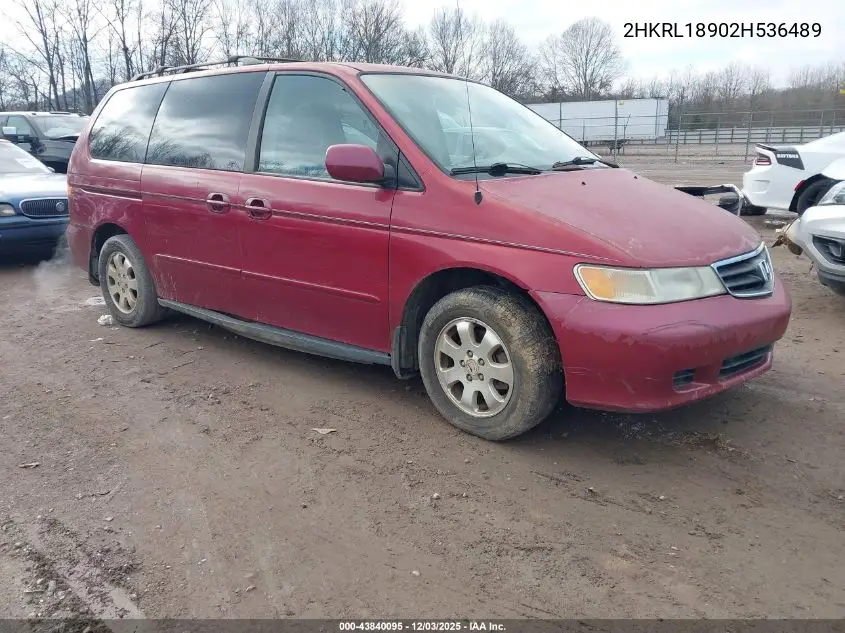 2HKRL18902H536489 2002 Honda Odyssey Ex-L
