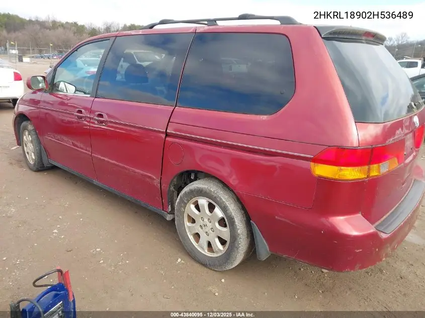 2HKRL18902H536489 2002 Honda Odyssey Ex-L