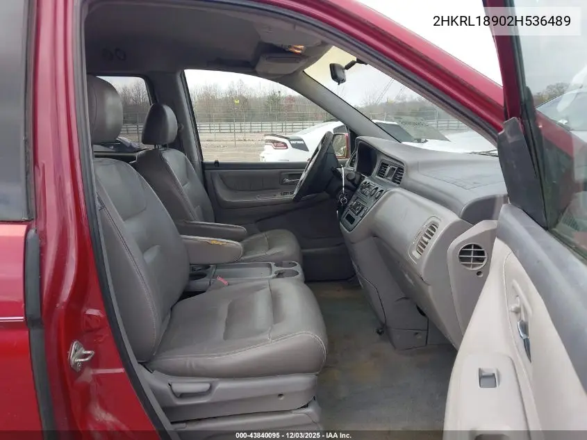 2HKRL18902H536489 2002 Honda Odyssey Ex-L