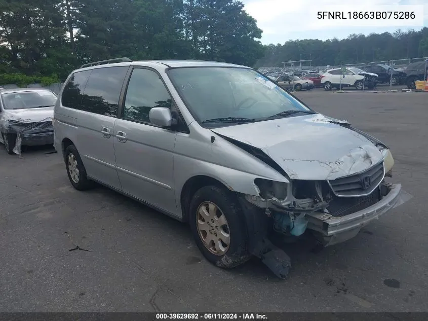 2003 Honda Odyssey Ex VIN: 5FNRL18663B075286 Lot: 39629692