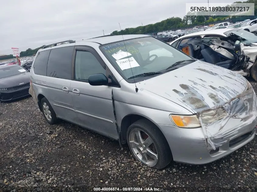 2003 Honda Odyssey Ex-L VIN: 5FNRL18933B037217 Lot: 40056574