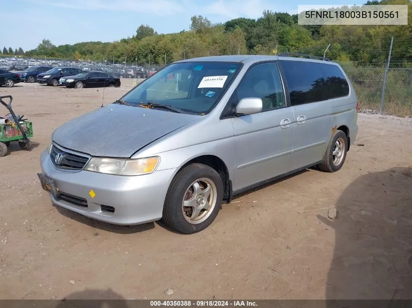 5FNRL18003B150561 2003 Honda Odyssey Ex-L