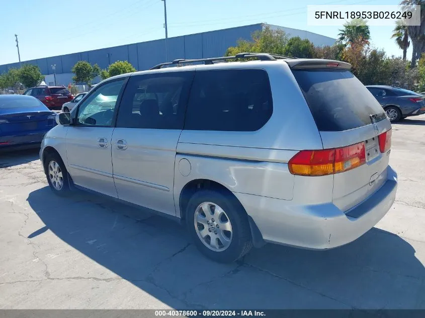 5FNRL18953B026249 2003 Honda Odyssey Ex-L