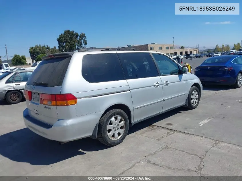 5FNRL18953B026249 2003 Honda Odyssey Ex-L