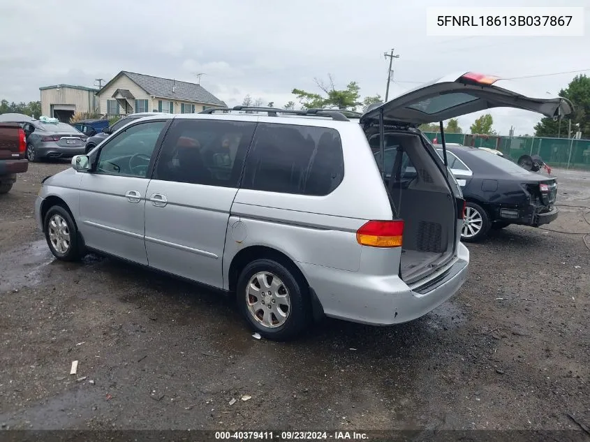 2003 Honda Odyssey Ex VIN: 5FNRL18613B037867 Lot: 40379411