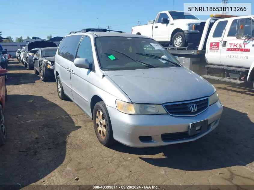 2003 Honda Odyssey Ex VIN: 5FNRL18653B113266 Lot: 40399871