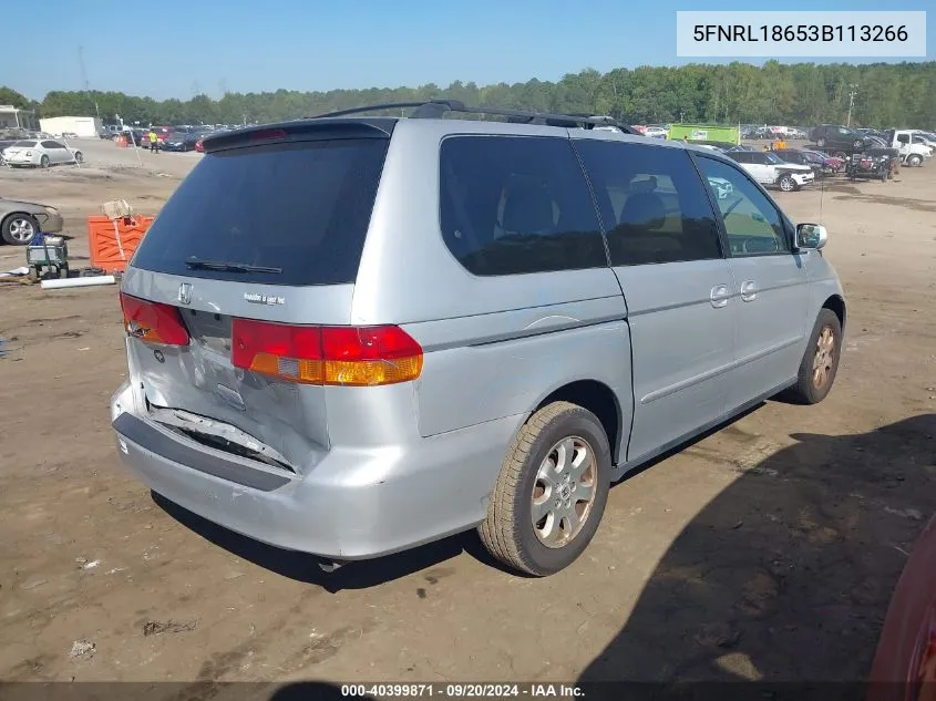 2003 Honda Odyssey Ex VIN: 5FNRL18653B113266 Lot: 40399871