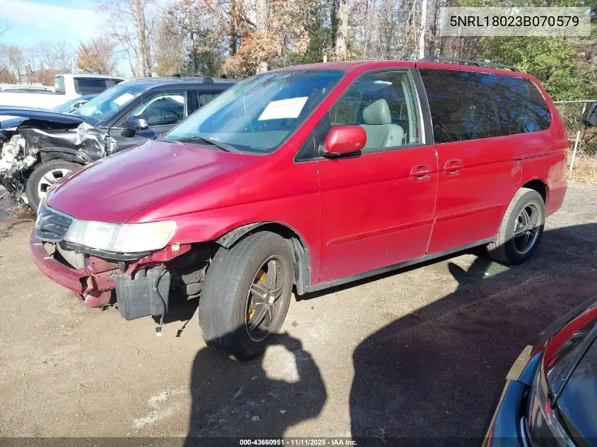 5FNRL18023B070579 2003 Honda Odyssey Ex-L