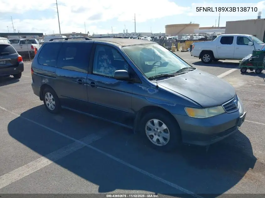 5FNRL189X3B138710 2003 Honda Odyssey Ex-L