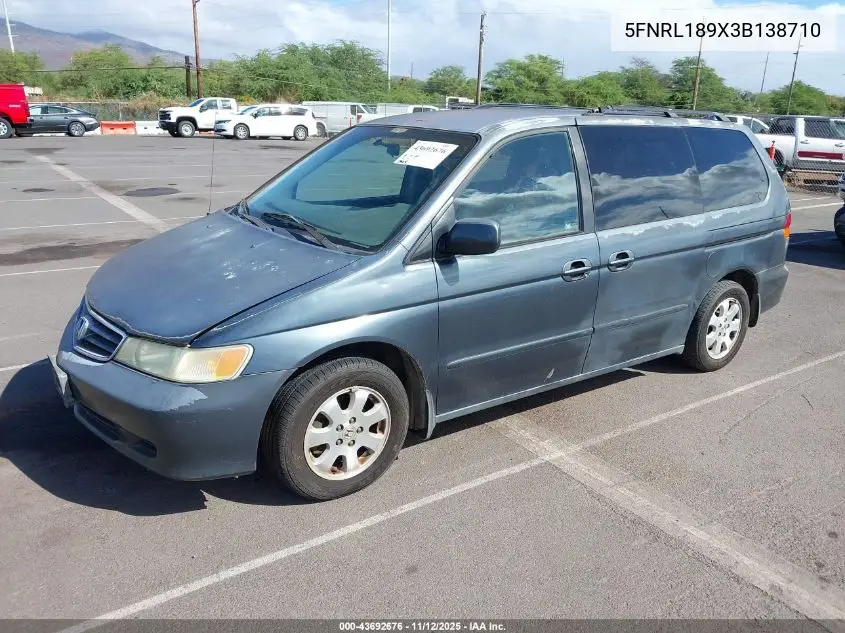 5FNRL189X3B138710 2003 Honda Odyssey Ex-L