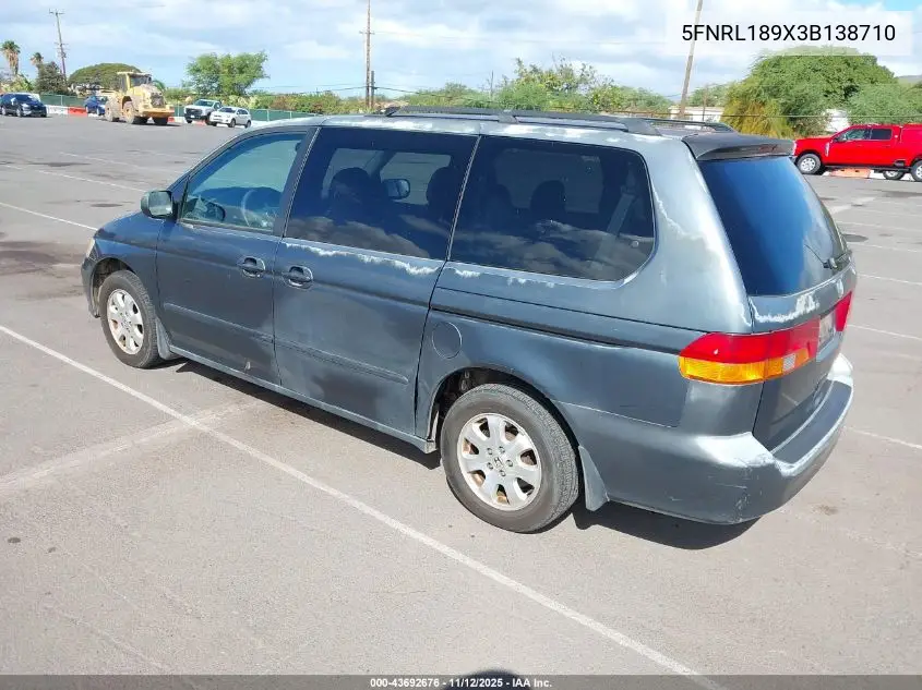 5FNRL189X3B138710 2003 Honda Odyssey Ex-L
