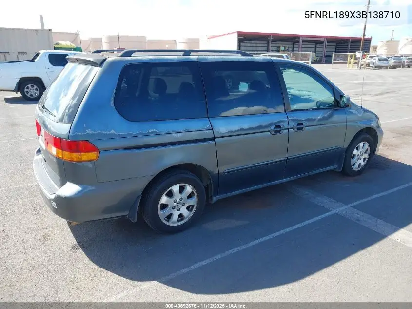 5FNRL189X3B138710 2003 Honda Odyssey Ex-L