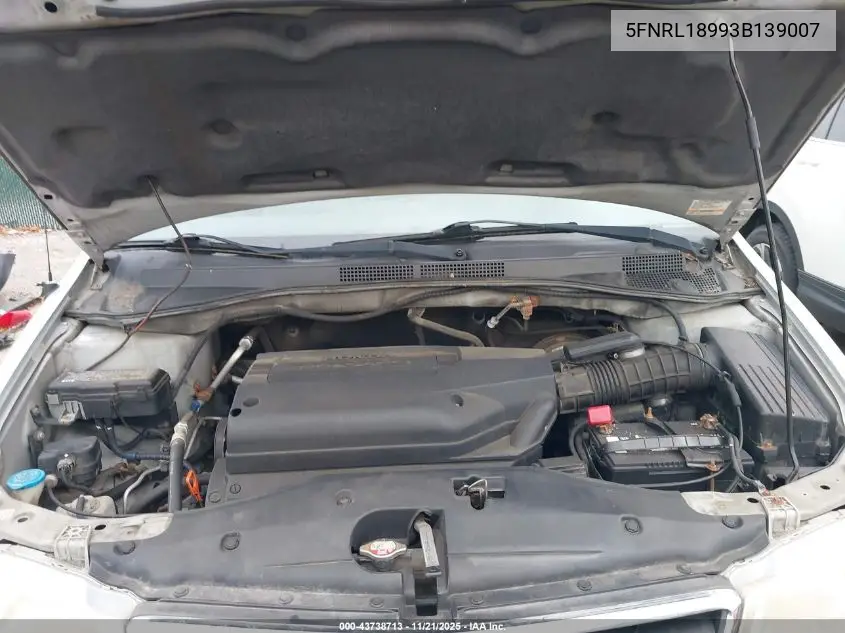 5FNRL18993B139007 2003 Honda Odyssey Ex-L