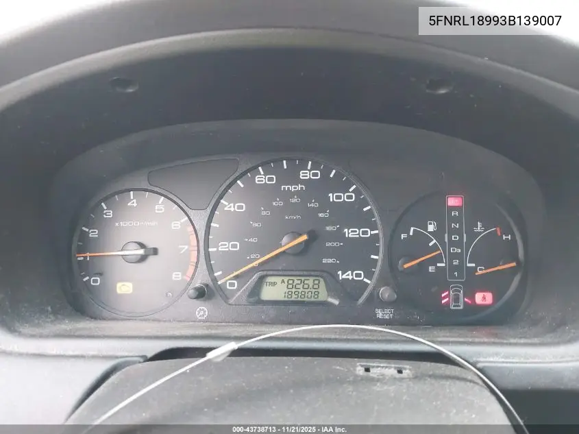 5FNRL18993B139007 2003 Honda Odyssey Ex-L