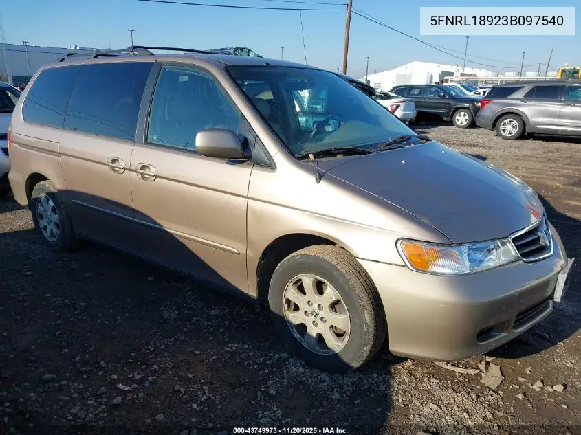 5FNRL18923B097540 2003 Honda Odyssey Ex-L