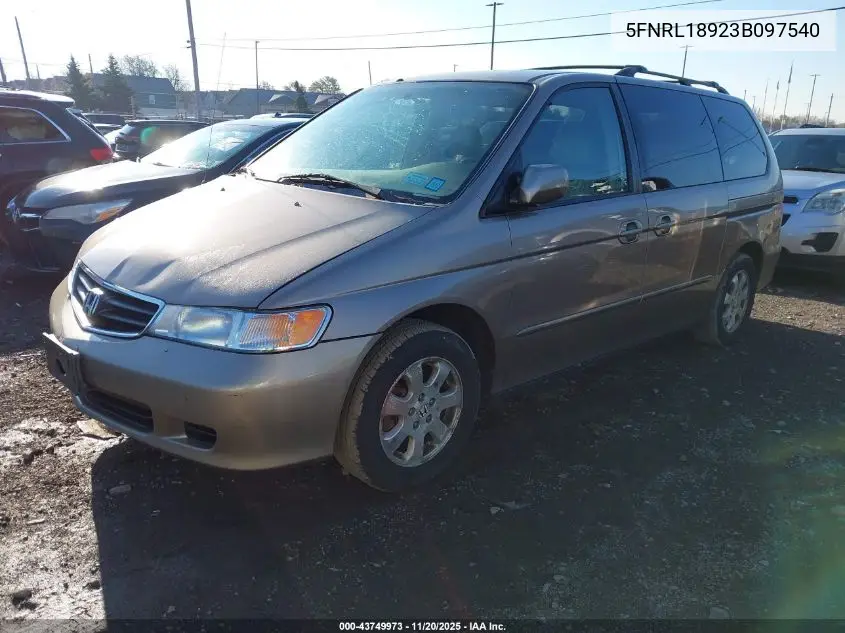5FNRL18923B097540 2003 Honda Odyssey Ex-L