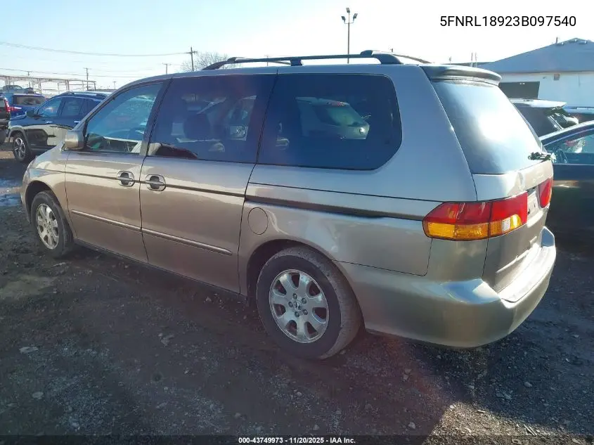 5FNRL18923B097540 2003 Honda Odyssey Ex-L