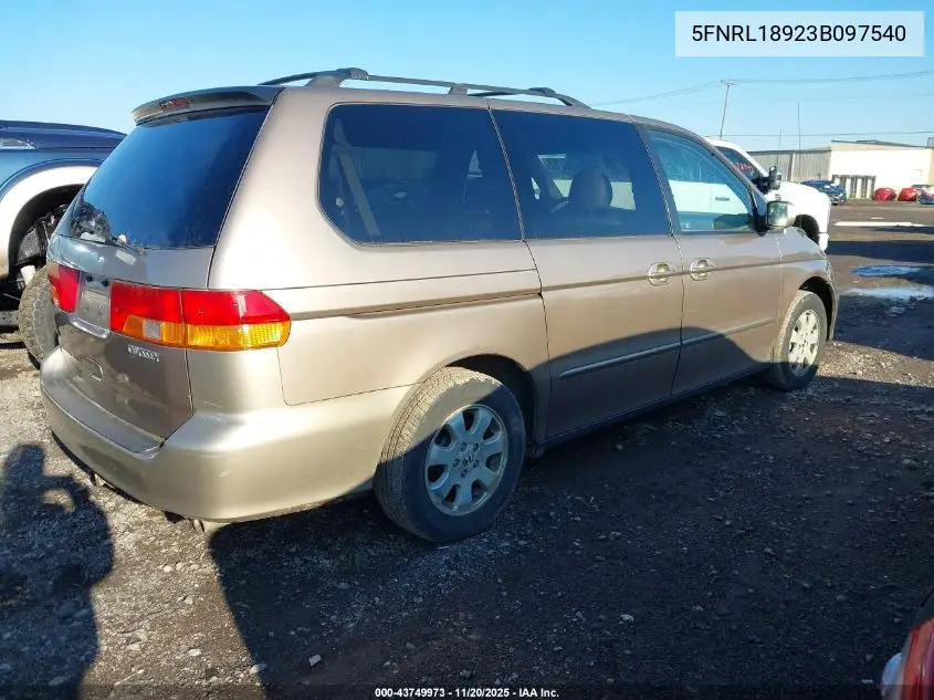 5FNRL18923B097540 2003 Honda Odyssey Ex-L