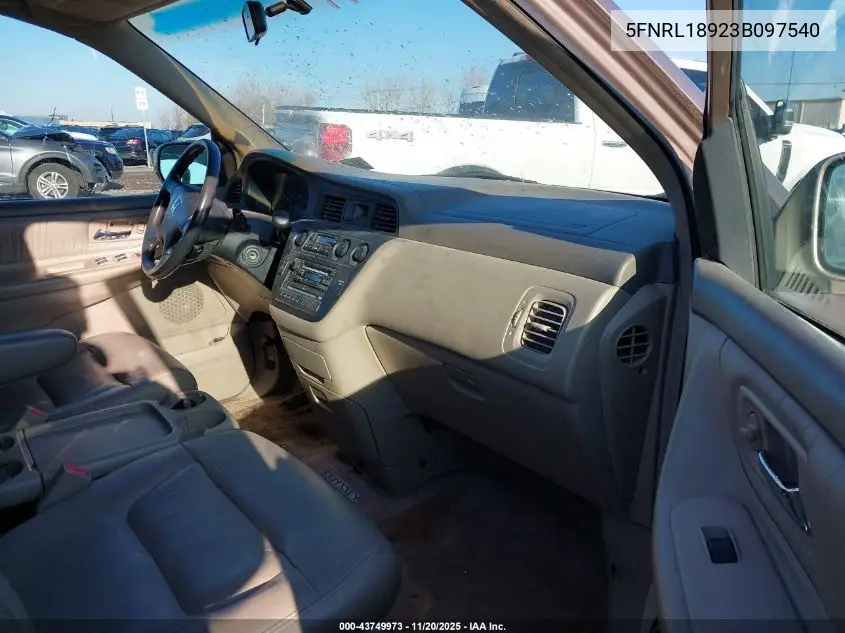 5FNRL18923B097540 2003 Honda Odyssey Ex-L