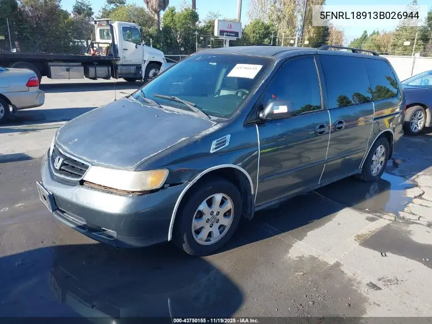 5FNRL18913B026944 2003 Honda Odyssey Ex-L