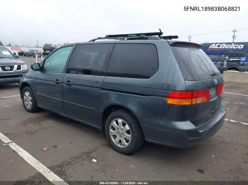 5FNRL18983B068821 2003 Honda Odyssey Ex-L