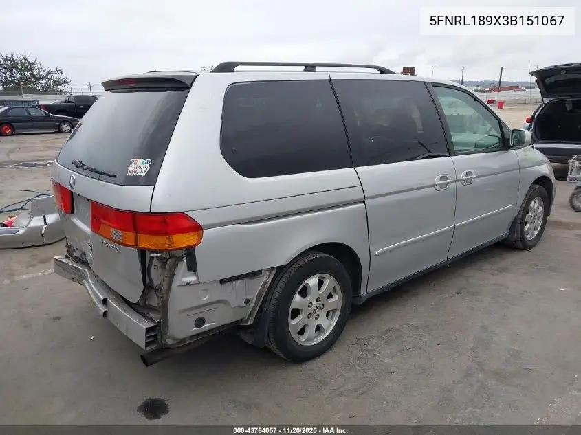 5FNRL189X3B151067 2003 Honda Odyssey Ex-L