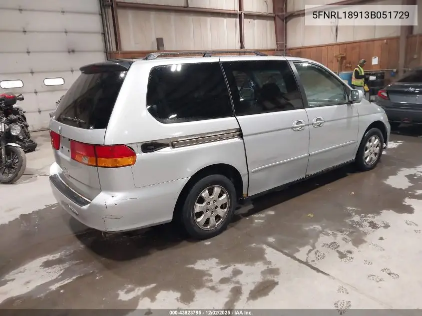 5FNRL18913B051729 2003 Honda Odyssey Ex-L