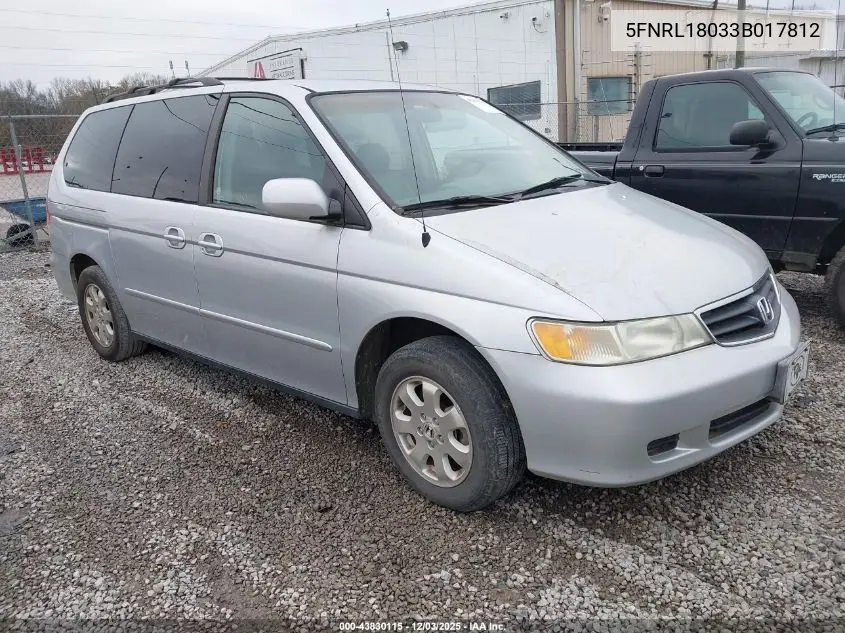 5FNRL18033B017812 2003 Honda Odyssey Ex-L
