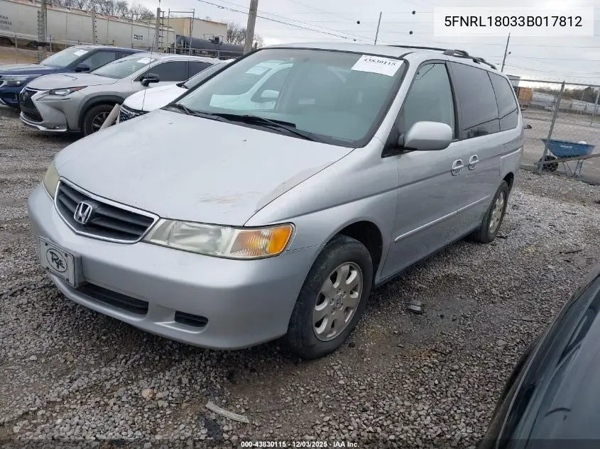 5FNRL18033B017812 2003 Honda Odyssey Ex-L