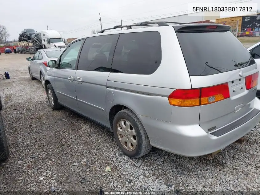5FNRL18033B017812 2003 Honda Odyssey Ex-L