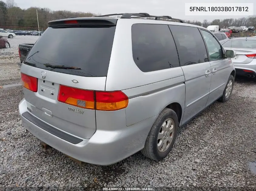 5FNRL18033B017812 2003 Honda Odyssey Ex-L