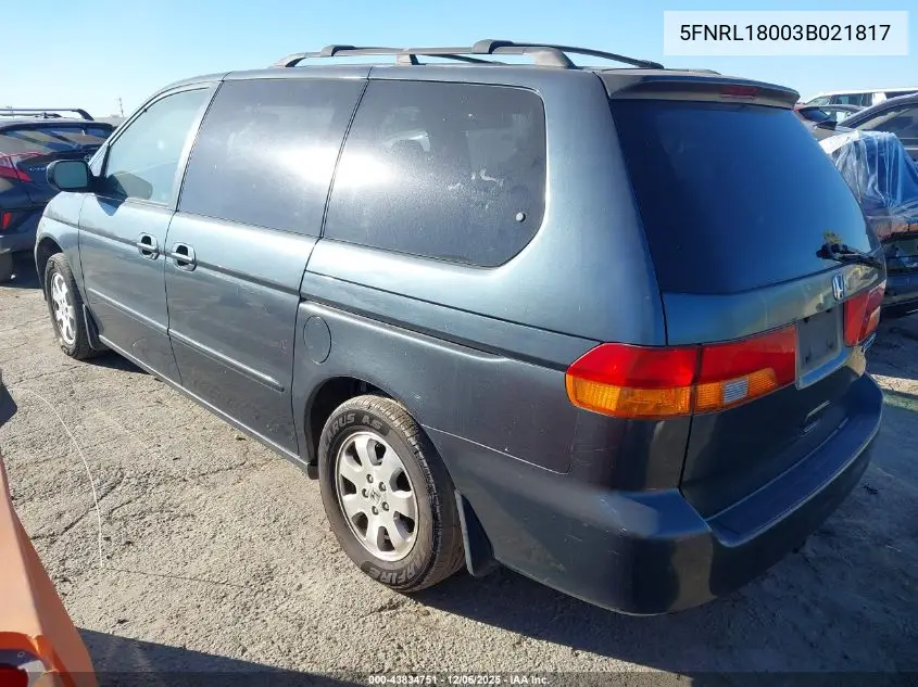 5FNRL18003B021817 2003 Honda Odyssey Ex-L
